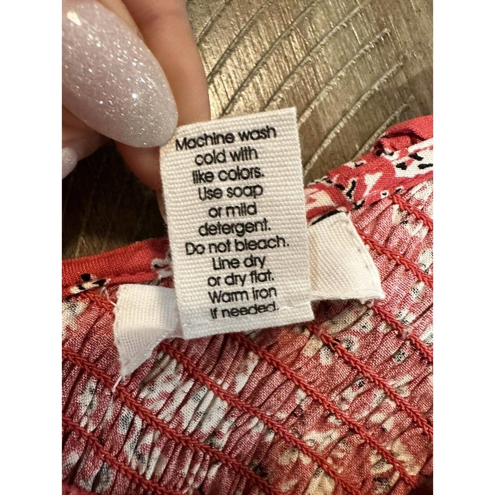 NWT Japna Women's Bodycon Stretch Dress Red Floral Sleeveless Ruffle V Neck - M - Picture 9 of 11